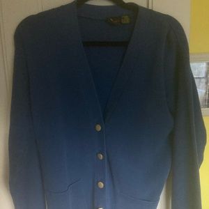 Liz Sport 100% cotton V-neck cardigan, pockets PS